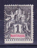 Martinique N°31 Neuf Sans Gomme Noir Sur Blanc - Unused Stamps