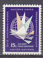 H0375 - UNO ONU NEW YORK AERIENNE N°12 ** - Aéreo