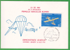 Romania , 1978 , The First Roman Aeroclub-55 Years Old ,  Special Cancell. - Fallschirmspringen