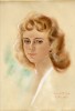 PORTRAIT DE JEUNE FEMME - PASTEL DE TONY DA FAGHIO SUR PAPIER LEGEREMENT CARTONNE - VICHY 1955 - Pastel