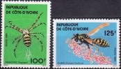 COTE D'IVOIRE Insecte, Abeille, Abeja, Bees, Yvert N° 681/2  Neuf Sans Charniere. MNH - Andere & Zonder Classificatie