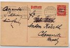 BAYERN P104 Postkarte München - Chemnitz 1919  Kat. 5,00 € - Postal  Stationery