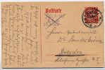 BAYERN P104 Postkarte Würzburg - Dresden  1919  Kat. 5,00 € - Interi Postali