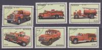 NICARAGUA 1983 6 Sellos Camiones De Bomberos Usados BOMBERS   S-813 - Camions