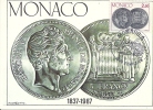 MONACO - SERIE REGNANTS DE MONACO -  Honoré V - 150 ANS 1837 - 1987  -Timbre Et Tampon Jour D'émission - Cartes-Maximum (CM)