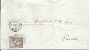 5 Rp Strubelbrief 1861 Von Zürich Nach Zürich Notariatsbrief - Covers & Documents
