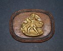 Médaillon Bronze Sur Bois. Ancien...... Voir Scans - Bronzes