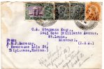 Triplicane Madras 4 Stamps 1932 India Old Cover To USA - 1911-35  George V