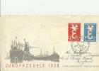 EUROPA CEPT 1958 NETHERLANDS - FDC  FLOWN TO U.KINGDOM W 2 STS 0F 12 - 30 GRAVENHAGE JAN 13 NED EU 1 - 1958