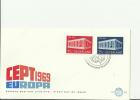 EUROPA CEPT 1969 NETHERLANDS - FDC  W 2 STAMPS 0F 25-45 CENTS NED EU 6 - 1969
