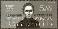 2009 MACAO LOUIS BRAILLE 1V STAMP - Nuevos