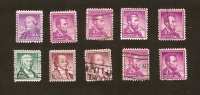 Z4-3. Unites States, USA, Lot Set Of 10 -Lincoln - John Jay - Paul Revere - Susan B. Athony - 1954 - 1968 - Liberty Iss - Verzamelingen