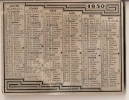 Calendrier De Poche /En Feuille D´aluminium/1950     CAL63 - Sonstige & Ohne Zuordnung