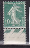 FRANCE N° 159 10C VERT SEMEUSE CAMEE SURENCRAGE SUR LE 0 PETIT DEFAUT DE GOMME - Unused Stamps