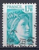 France - YT 1976 Oblitéré - Sabine 1,70 Bleu Clair - 1977-1981 Sabine Of Gandon