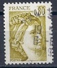 France - YT 1971 Oblitéré - Sabine 0,80 Jaune-olive - 1977-1981 Sabine De Gandon