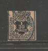 GERMANY -HANOVER  1851 Used Stamp 1/30 Thaler Nr 3 Short At The Top - Hannover