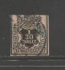 GERMANY -HANOVER  1851 Used Stamp 1/30 Thaler Nr 3 Short At The Top - Hanovre