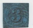 GERMANY -THURN &TAXIS 1852  Used  Stamp 3Kreuzer Prusian Blue Nr. 8 - Afgestempeld