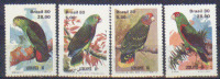 Brasil 1980 YT 1443-46 ** Exposicion Filatelica. LUBRAPEX. Loros - Unused Stamps