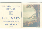 CALENDRIER 1955  LIBRAIRIE MARY FOUGERES 35 Cliché Mutinet - Tamaño Pequeño : 1941-60