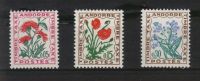 ANDORRE: Année 1964-71, Timbres MNH – Taxe, Types De France« Fleurs», N° 46, 48, 50 ( 3 Timbres) - Ungebraucht