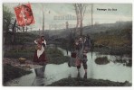 FRANCE -CROSSING THE FORD -EARLY FARM SCENE - 1900s Postcard- AGRICULTUTRE [s2493] - Autres & Non Classés