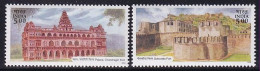 India MNH 2002, Set Of 2, Forts Of Andra Pradrsh, Golconda, Palace Of Chandragiri Fort. - Unused Stamps