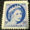 Canada 1954 Queen Elizabeth II 5c - Used - Gebruikt