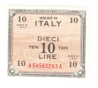 Italy 10 Lire 1943 XF++ AUNC P M19a  M19 A - Occupazione Alleata Seconda Guerra Mondiale