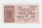 ITALY 1 Lire 1944 AUNC P 29b 29 B - Italië – 1 Lira