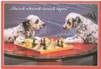 2005 Estonia MNH Postcard Dalmatsia Dogs Play Chess - Echecs