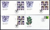 1995  Capital Sculptures  - Christmas Issue  Sc 1585-7, Plate Blocks Of 4,  1588  Single From Booklet - 1991-2000