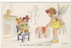 Carte Postale Ancienne Illustrateur Janser - Je Crois Bien Qu'il Va Falloir Les Marier - Poupée, Ours En Peluche, Jouets - Janser