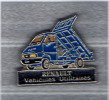 Pin´s  Automobile  Renault  Véhicules  Utilitaires, Camion  Benne  Bleu - Renault