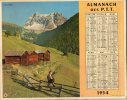 -  CALENDRIER Image Recto-Verso 1954 - Solitude Et Halte Au Pied Du Glacier - 509 - Big : 1941-60