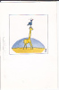 Un Oiseau Posé Sur La Tête D'une Girafe. "La Tëte Haute. Par Jean-Vincent Sénac 1994. - Giraffen