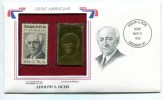 C Great Americans "" Adolph S. Ochs """ Gold Stamp Replica 1976 FDC/bu/UNC - Autres & Non Classés