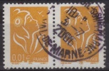 3731 Paire Marianne Lamouche ITVF 0.01 (2005) Oblitéré - 2004-2008 Marianne (Lamouche)