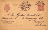 3546  Entero Postal Barcelona 1898, 10 Cts Pelon  Alfonso Xlll , Entier Postal - 1850-1931