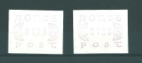 Norvège: Vignettes De 125 & 180 ** Année 1980 - Automaatzegels [ATM]