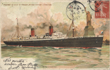 BATEAU PAQUEBOT - CPA - Paquebot De La Cie Transatlantique Entrant à NEW YORK 1907 - Steamers