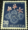 Switzerland 1947 Childrens Fund Flower Alpine Cyclamen 30c + 10c - Mint - Ongebruikt