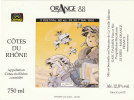 COLIN WILSON. Très RARE étiquette De Vin, Côtes Du Rhône, Pour Le 3e Festival BD à ORANGE 1988. TL. épuisée ! - Advertentie