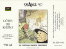 LE GALL Frank. Théodore Poussin. Très RARE étiquette De Vin, Côtes Du Rhône, Pour Le 5e Festival BD à ORANGE 1990. TL. - Objets Publicitaires