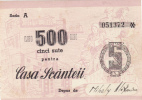 Romania ,500 LEI CUPON ,CINCI SUTE LEI PENTRU CASA SCANTEII RARE!. - Rumania