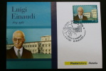 ITALY 2012 PRESIDENTE EINAUDI , THE PHILATELIC FDC  POSTCARD , LIMITED EDITION - Maximum Cards