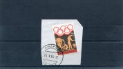 Greece- "Athletes Preparing" 15Dr. Stamp On Fragment With Bilingual "ANDROS (Cyclades)" [25.5.1984] XIV Type Postmark - Marcofilie - EMA (Printer)