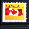 Canada MNH Scott #1184a 1c Canada Flag On Yellow Background Perf 12.5 X 13 Straight Edge At Left - Ongebruikt