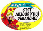 TIBET. Kid Ordinn. Très RARE Autocollant PUB Pour RTBF.1., C'est Aujourd'hui Dimanche !. NAMUR.LUXEMBOURG.BRABANT-WALLON - Stickers